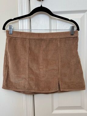 Aerie 100% Cotton Corduroy Micro Mini Skirt with an Elastic Waistband